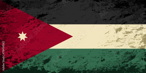 Jordan flag. Grunge background. Vector illustration