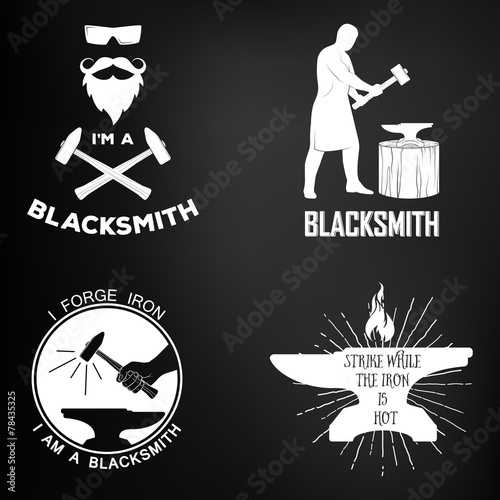 Vintage blacksmith badges and design elements for T-shirts