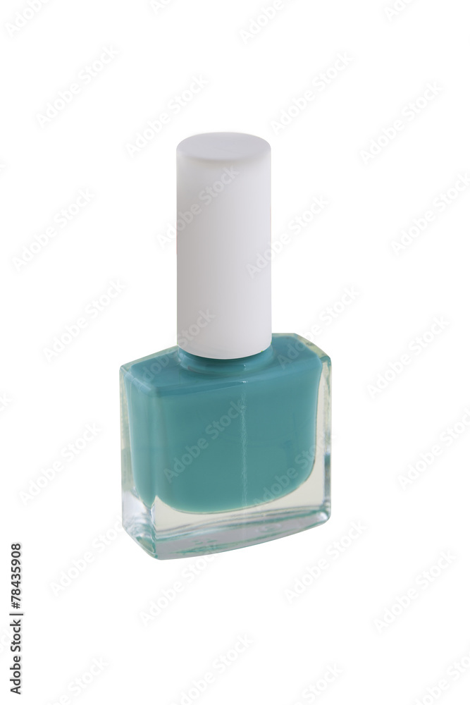 Obraz premium red nail polish bottle on white background