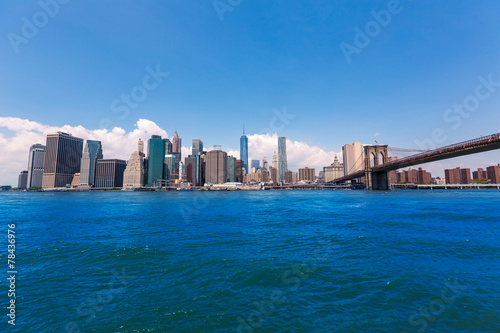 Brooklyn Bridge and Manhattan skyline New York © lunamarina