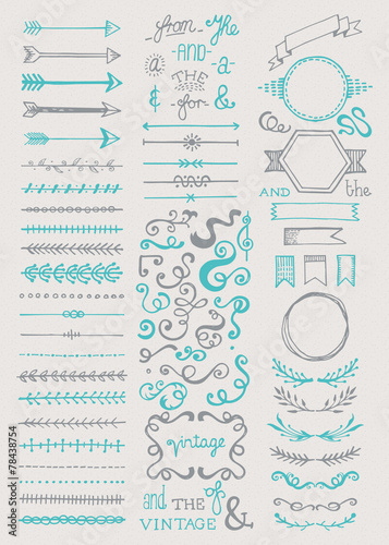 Hand drawn vintage elements collection