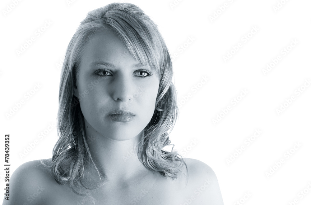 face closeup of beautiful young woman model face closeup of beautiful young woman model