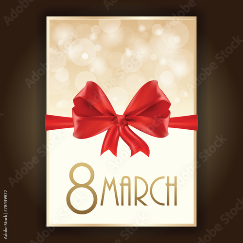 Gift card for 8 march women's day, vector