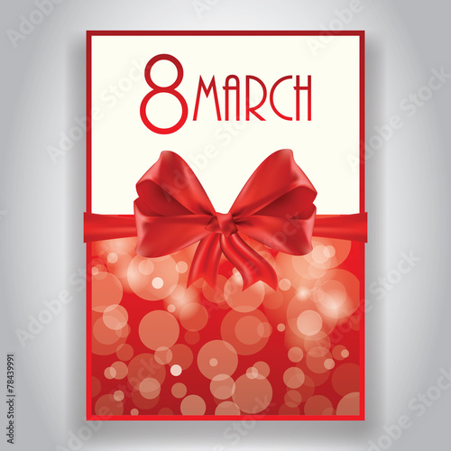 Gift card for 8 march women's day, vector