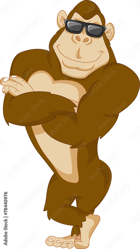 Obraz premium cute gorilla cartoon