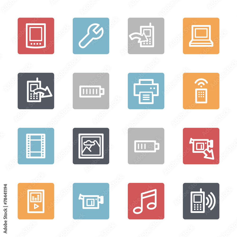 Mobile content web icons set Mobile content web icons set