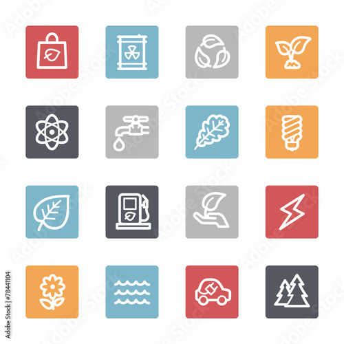 Green ecology web icons set