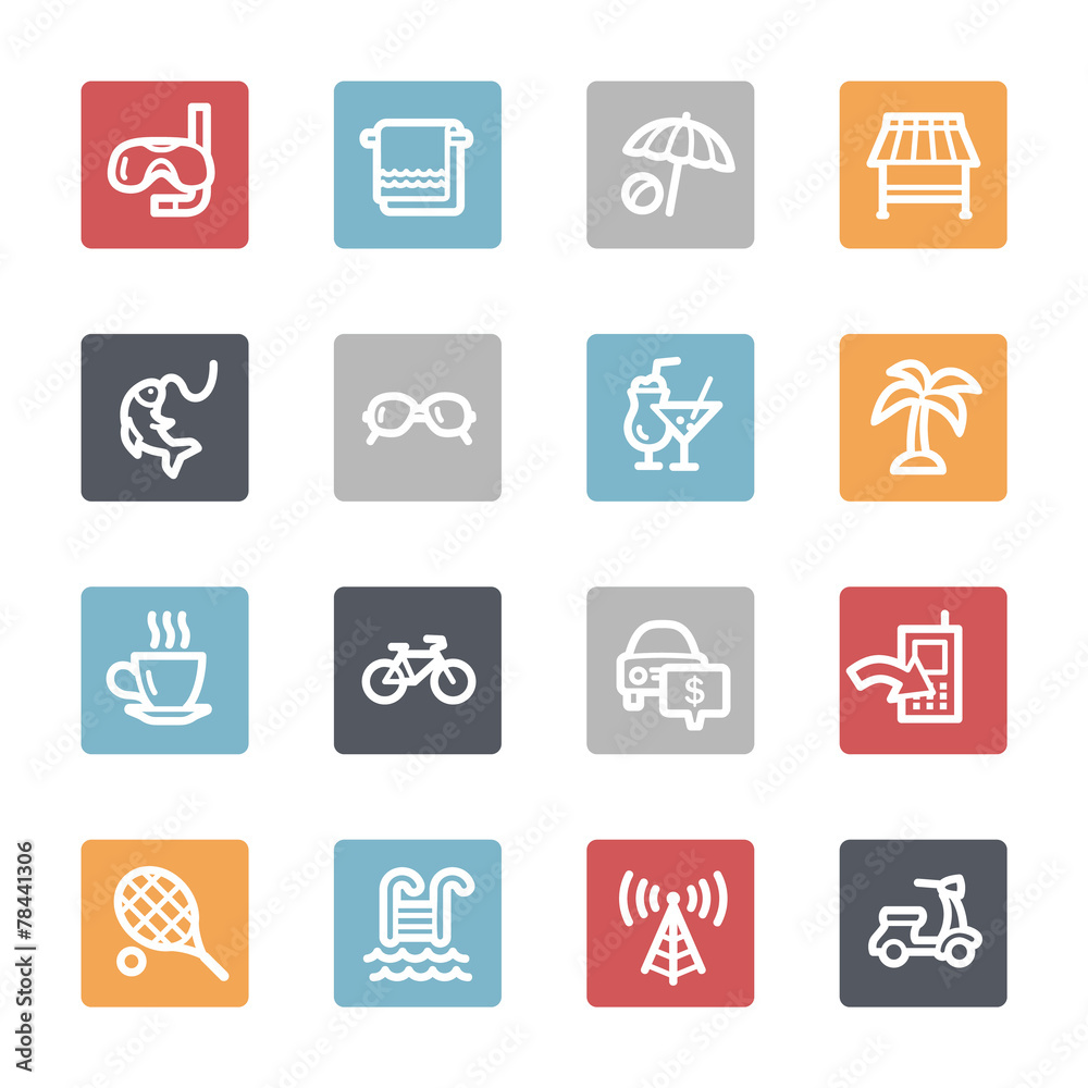 Vacation web icons set Vacation web icons set
