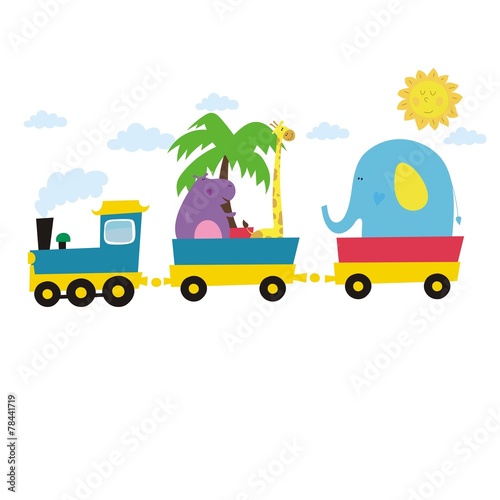 happy train zoo card design © webmuza