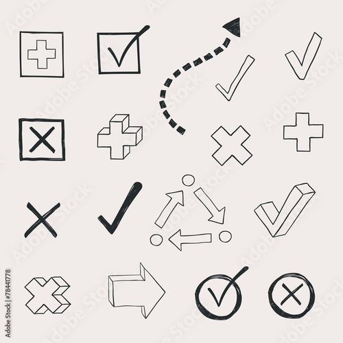check marks and check boxes drawn