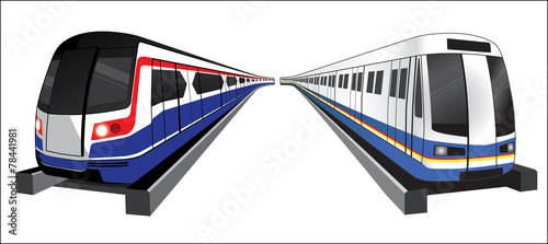 Bangkok skytrain and subwaytrain vector icon