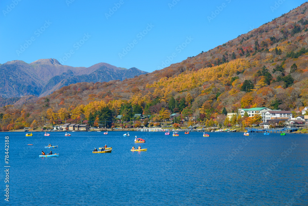 Lake Chuzenji in Autumn, in Oku-nikko, Tochigi, Japan