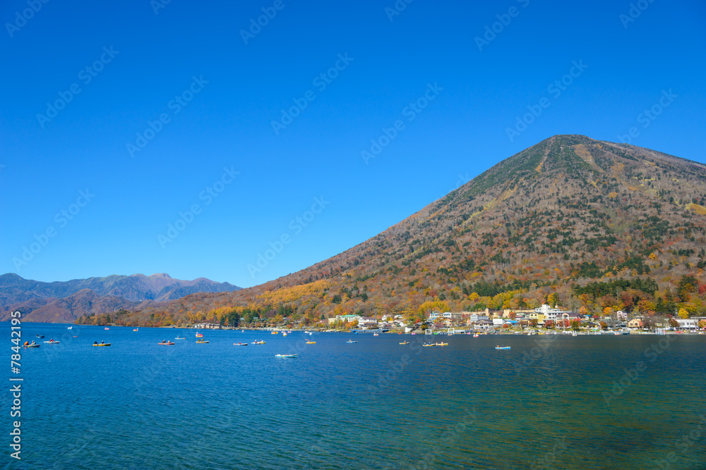 Lake Chuzenji in Autumn, in Oku-nikko, Tochigi, Japan