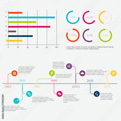 Set of Timeline Infographic Design Templates.