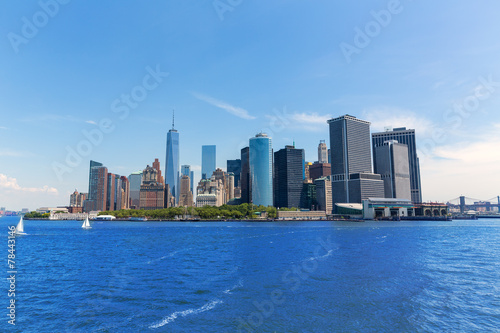 Lower Manhattan skyline New York from bay USA © lunamarina
