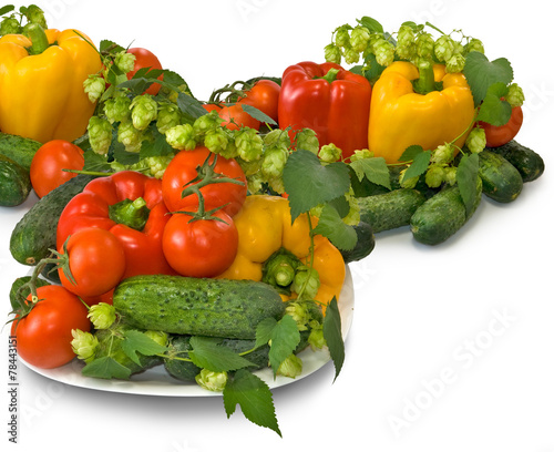 vegetables on the plate
