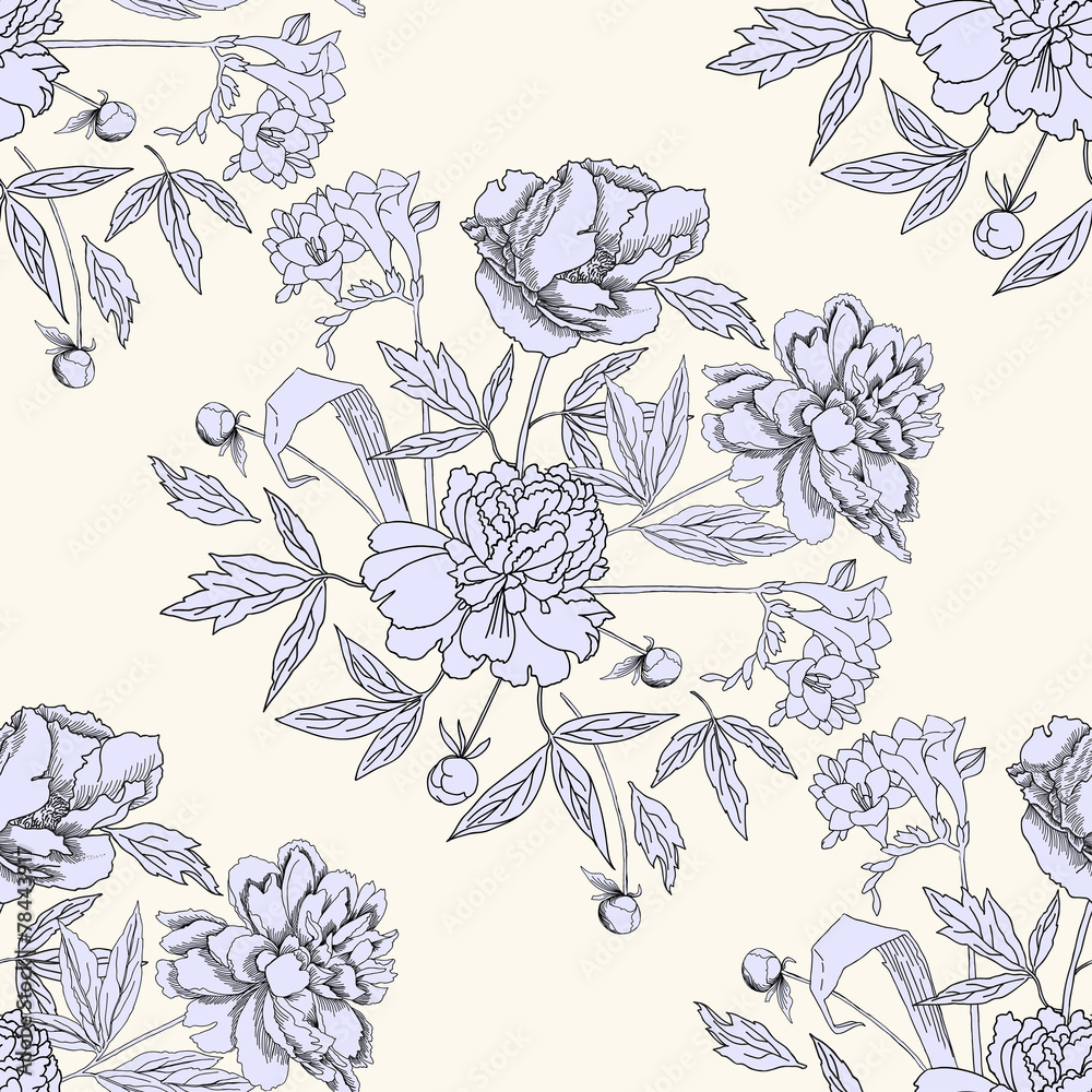 Seamless pattern with bouquet of flowers-04 Seamless pattern with bouquet of flowers-04