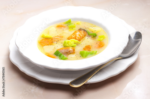 potato soup with salmon