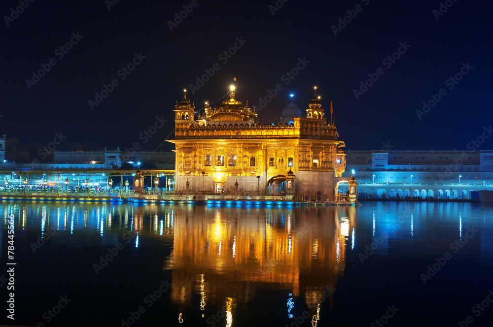 Golden Temple at night. Amritsar. India