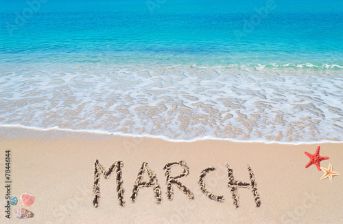 march on a tropical beach