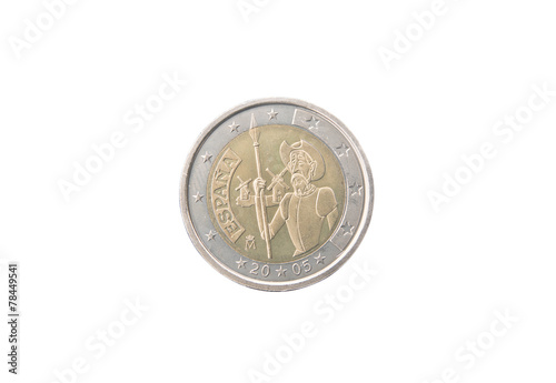 Wallpaper Mural Commemorative 2 euro coin of Spain minted in 2005 over white Torontodigital.ca