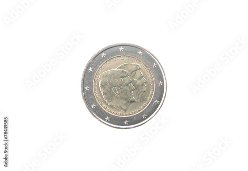 Commemorative 2 euro coin of the Netherlands minted in 2014 photo