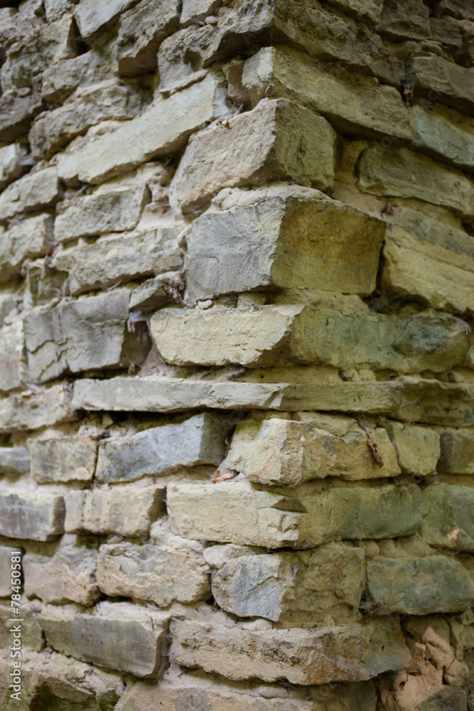 Stone masonry corner with rich and various texture Stone masonry corner with rich and various texture