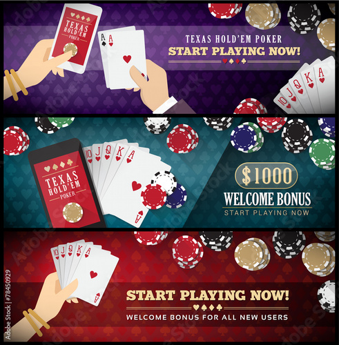 Hold'em poker banner set