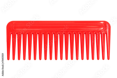 red plastic comb