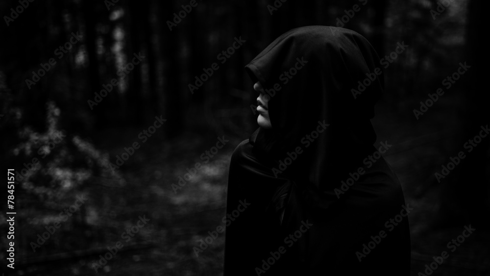 Grim reaper demon in search of victim. Death coming for soul Grim reaper demon in search of victim. Death coming for soul