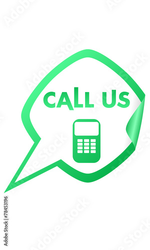 Call us sticker in form of speech bubble