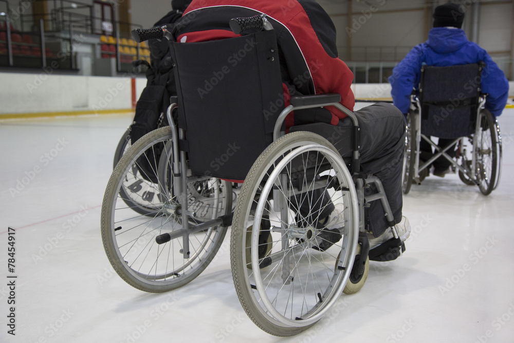 The invalid person on the wheelchair The invalid person on the wheelchair