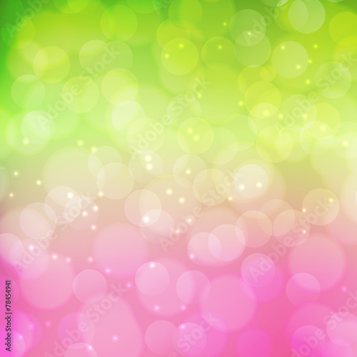 Spring bokeh background.  Green and pink colors.