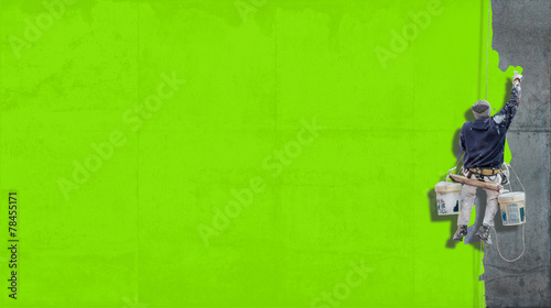 Industrial paint bright gre...