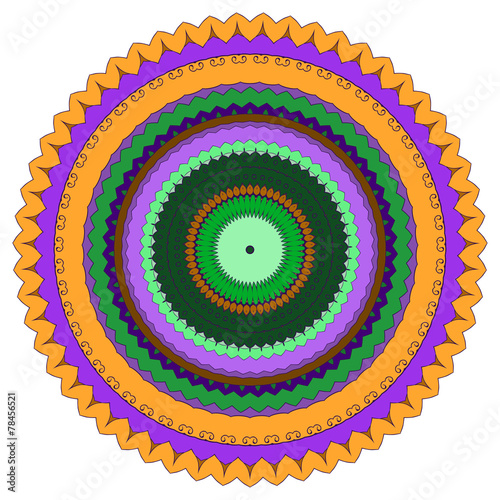bright colored hand-drawing ornamental abstract vector round