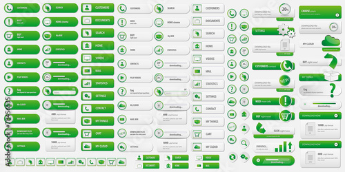 green BI BUTTONS SET