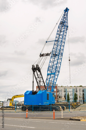 Crawler Crane at a Construction Site