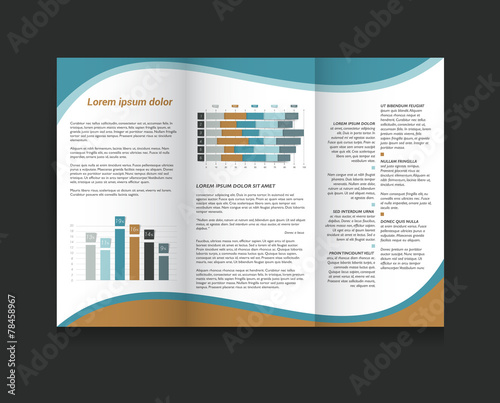 Brochure design template. Tri-fold document.