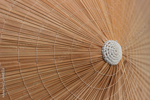 Detail of a typical chinese cone hat straw