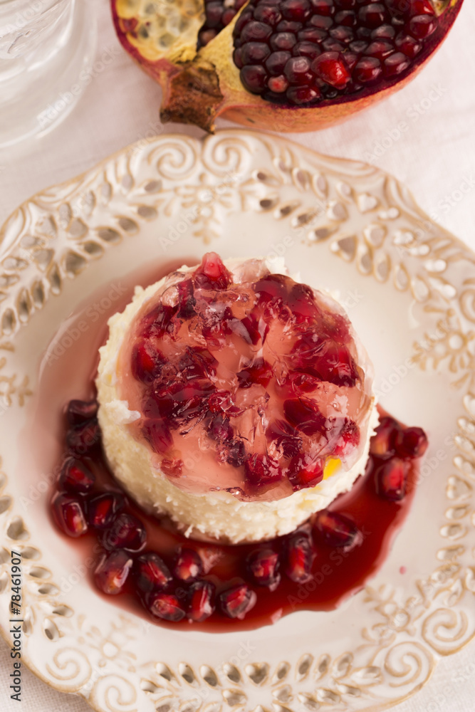 coconut panna cotta dessert with pomegranate coconut panna cotta dessert with pomegranate