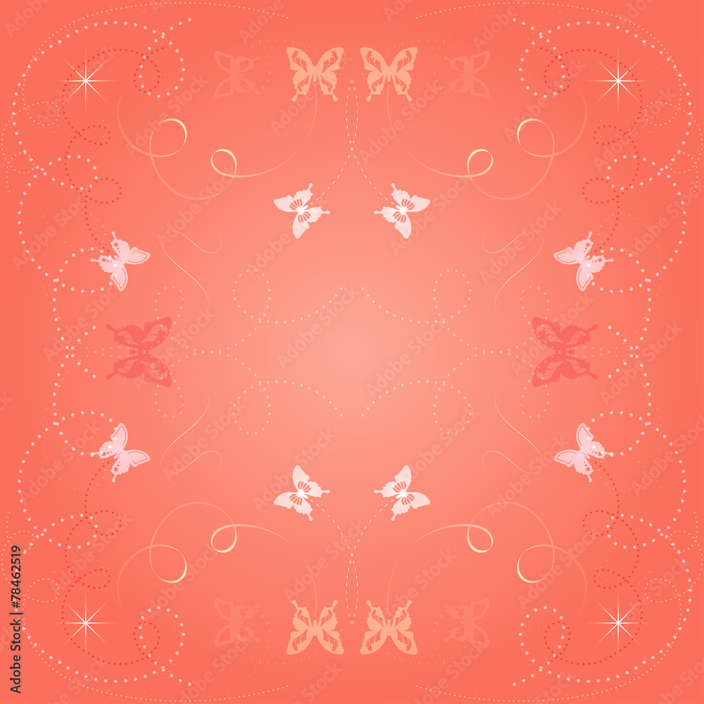 Cute decorative background with butterflies vector Cute decorative background with butterflies vector
