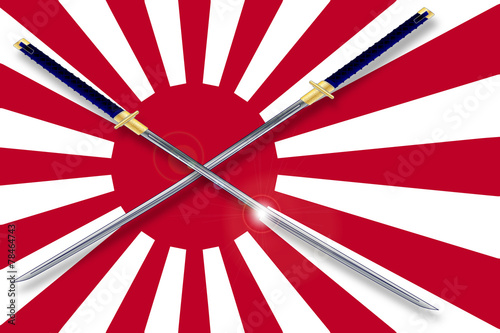 Japanese Flag and Swords