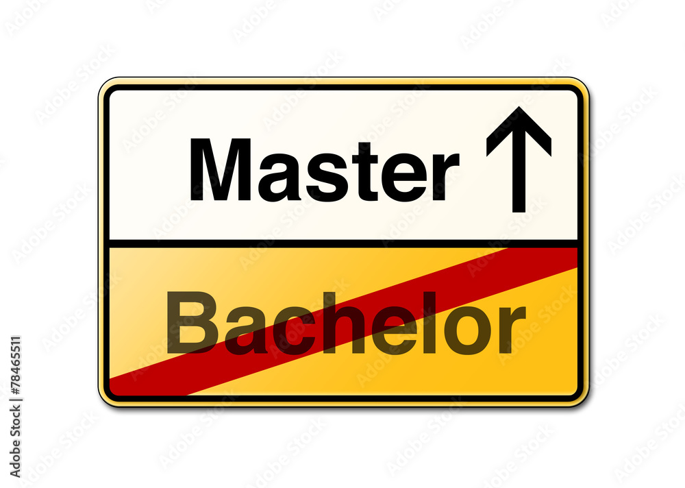Master Bachelor Schild Master Bachelor Schild