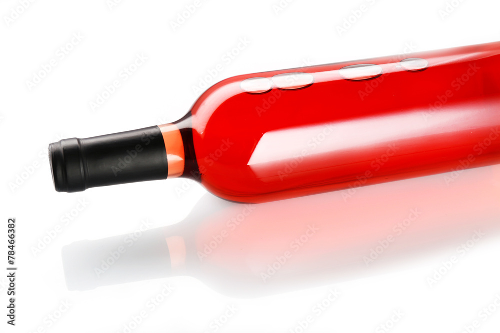Lying red wine bottle, isolated on white Lying red wine bottle, isolated on white