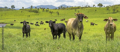 Принти на полотні Australian Agriculture Beef Cattle Panorama Landscape