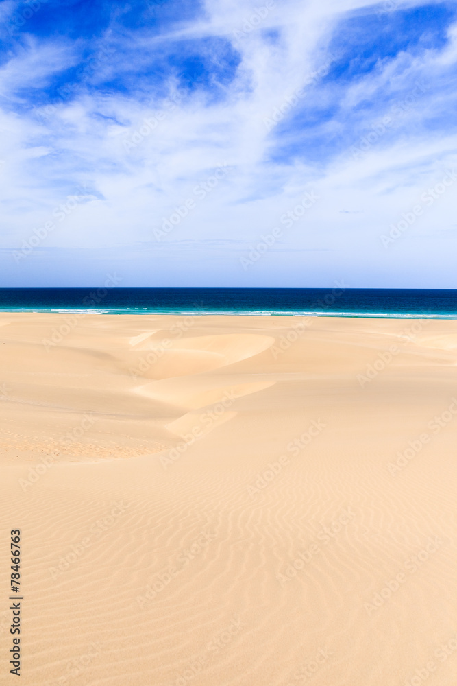 Fototapeta premium Dunes and beach in Boavista, Cape Verde