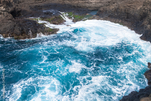 Waves crashing on the rocks of Sal island, Buracona - Cape Verde