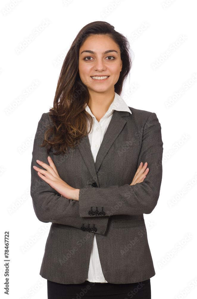 Young businesswoman isolated on the white Young businesswoman isolated on the white