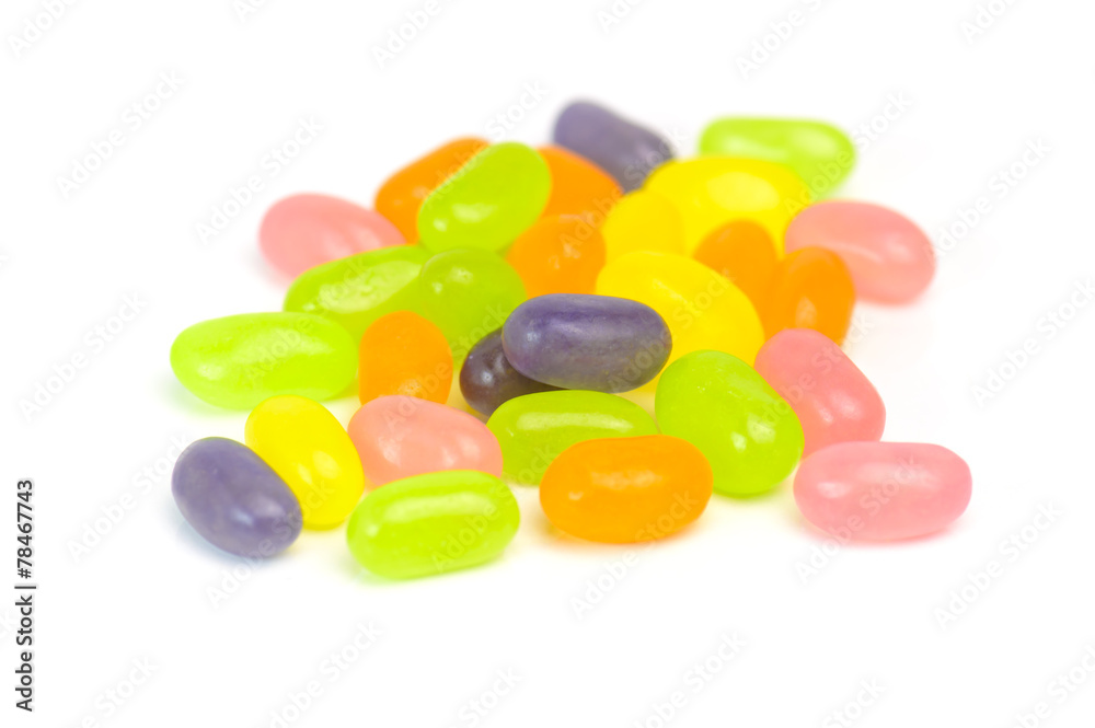 Different colorful candy jelly on white background Different colorful candy jelly on white background