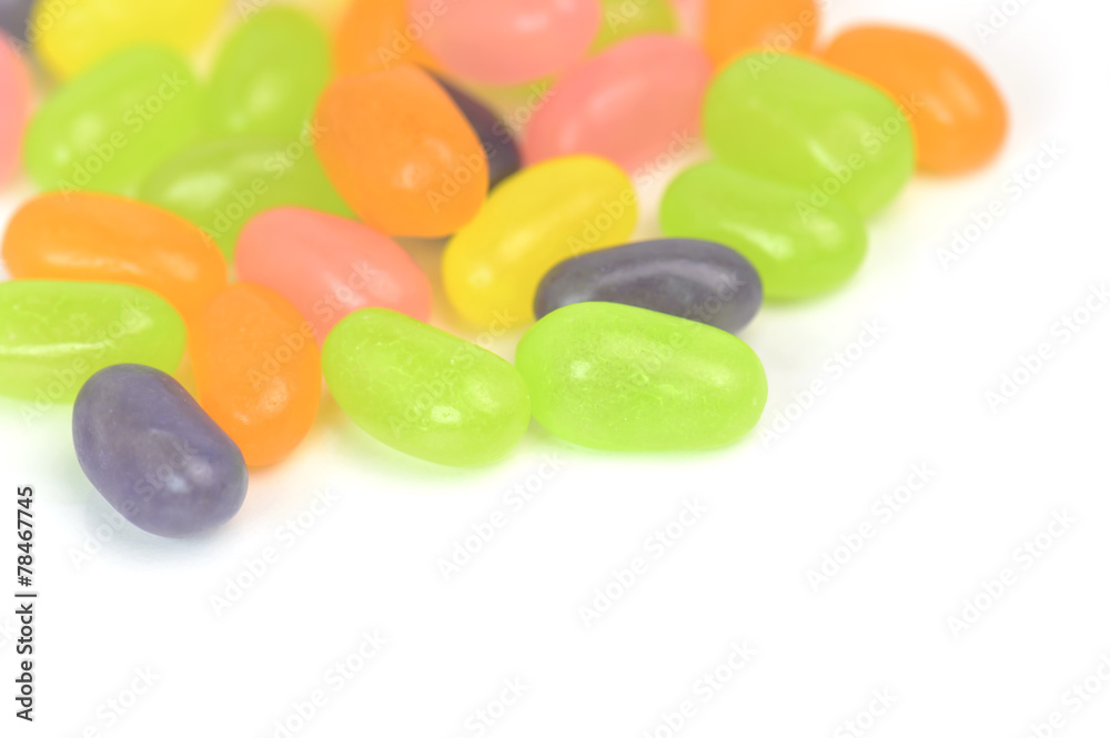 Different colorful candy jelly on white background Different colorful candy jelly on white background